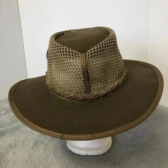 Bukskins Uniek Veldsun Outback Shade Safari Wide Brim Canvas Mesh Hat - Picture 4 of 9